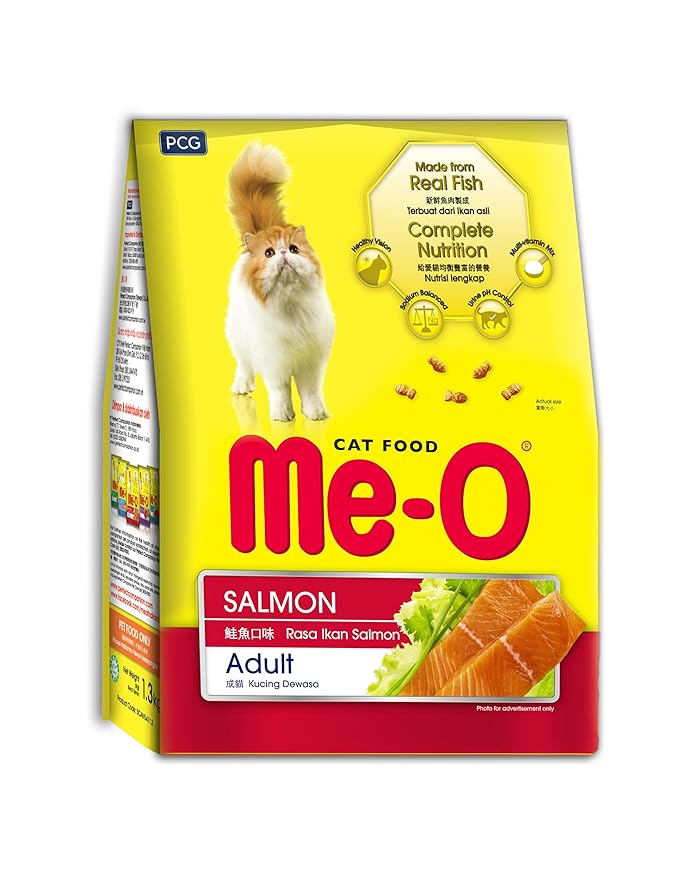 Me-O Adult Dry Cat Food Salmon Flavor, 1.1 Kg